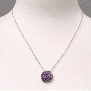 STERLING SILVER Necklace with Purple Crystals or Amethyst